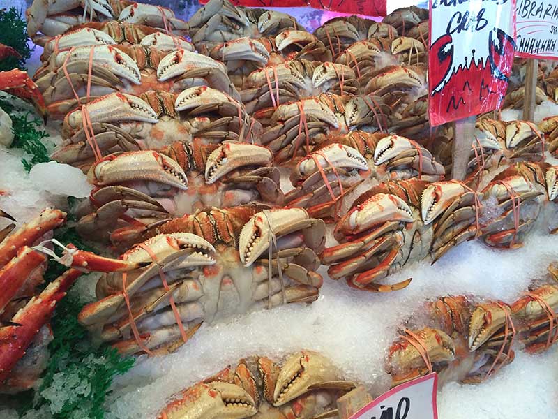 Crabs in commercial freezer Los Angeles restaurant