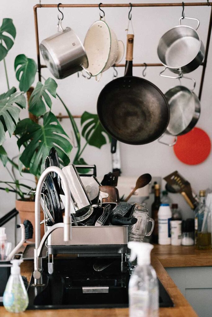 Roasting pan in commercial kitchen