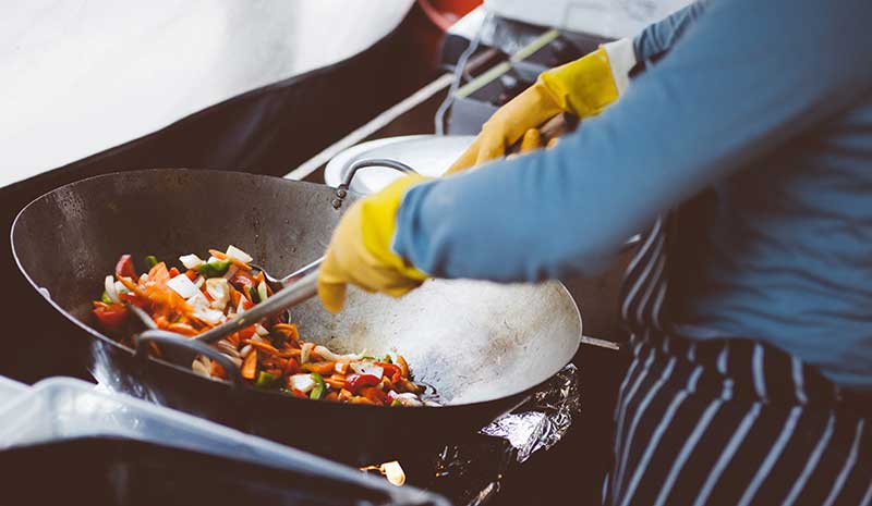 Professional wok in ghost kitchen